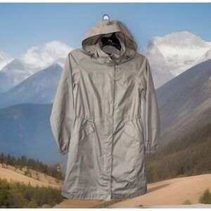 Y2K Eddie Bauer Hooded Weatheredge Trench Coat Rain Jacket Women's‎ S